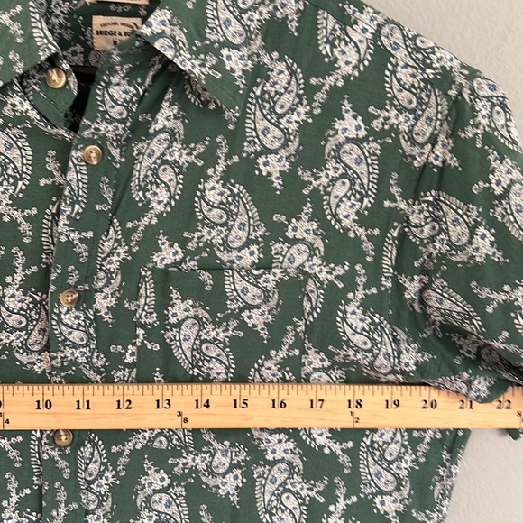 Bridge & Burn Men’s Green Paisley Button Down Shirt Size Small - Picture 6 of 8
